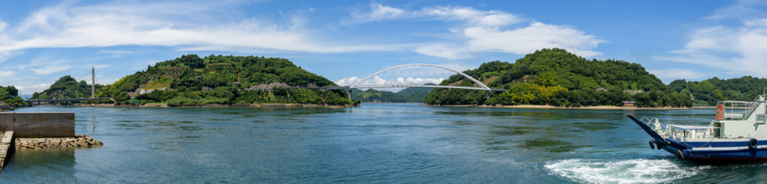 Coastal scenery of the Seto Inland Sea, Tobishima Seaway, Osaki Shimojima Island