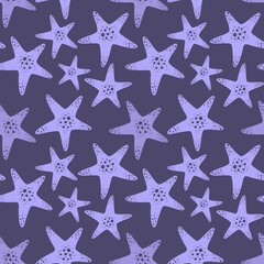 Summer ocean seamless sea star pattern for clothes print and accessories and kids and fabrics and wrapping paper