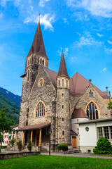 Fototapeta na wymiar Catholic Church of St. Joseph in Interlaken, Switzerland