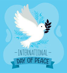 international peace day lettering card