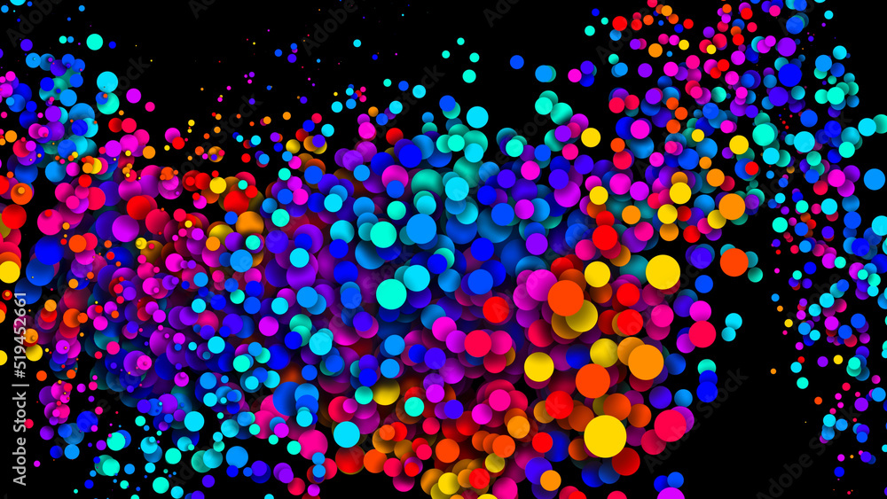 Poster abstract simple background with beautiful multi-colored circles or balls in flat style like paint bu