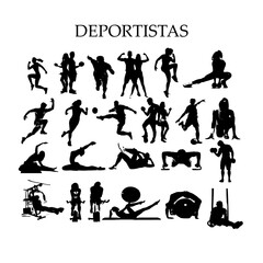 Deportistas, silueta vectorial