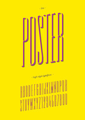 Vector poster typeface trendy colorful style for t shirt, decoration, logo, party poster, book, greeting card, sale banner, printing on fabric, stamp. Cool typography alphabet. Modern font. 10 eps