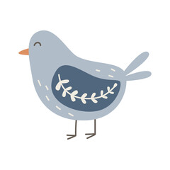 Cute boho bird. Print for nursery decor. Scandinavian style kids room decoration. Vector illustration