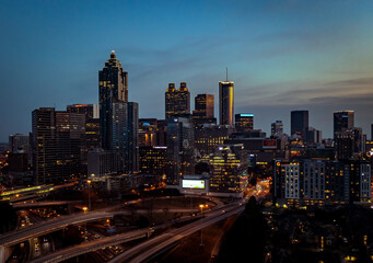 Downtown Atlanta Skyline at Sunset