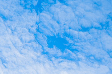 Fototapeta na wymiar Altocumulus sky air weather blue background high cloudy atmosphere