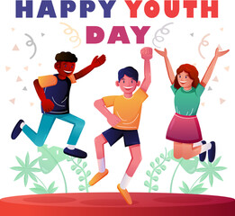 Happy youth day vector illustration