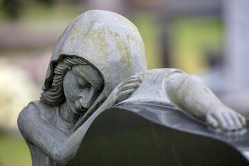 angel statue, close up shot