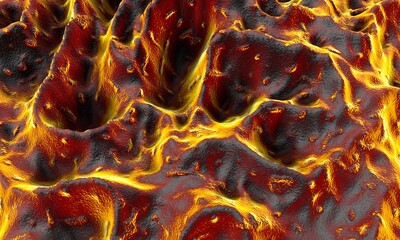 background with flames volcano effect 3d render