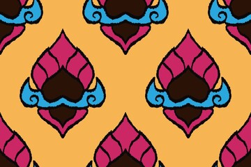 illustration ,Ikat printing textile pattern wallpaper