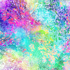 Obraz na płótnie Canvas colorful tree scene with intense color