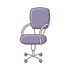 Black office chair isolated vector