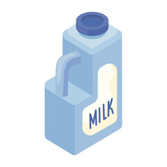milk plastic bottle isometric