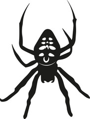 Black and White Cartoon Illustration Vector of a Creepy Crawly Spider