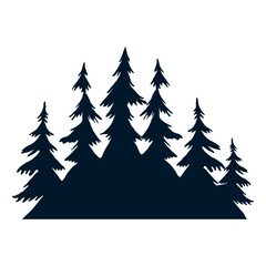Fototapeta premium pines trees forest silhouette