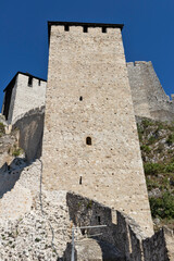 Fototapeta na wymiar Golubac Fortress at the coast of Danube River, Serbia
