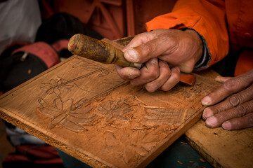 hands working wood, detail, texture