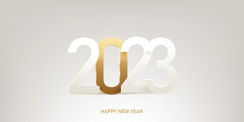 Happy new year 2023 background. Holiday greeting card design. Vector illustration.