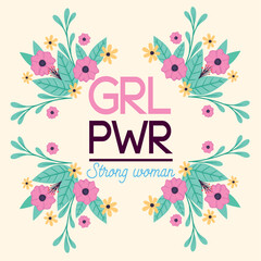 Naklejka premium grl pwr lettering frame