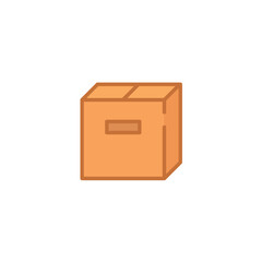 Box icon. Simple flat style. Cardboard, delivery package, parcel concept. Filled outline vector illustration design isolated on white background. EPS 10.