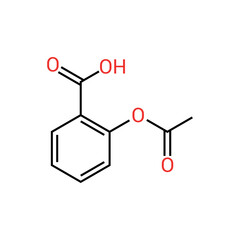 chemical structure of Aspirin (C9H8O4)