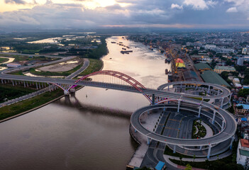 Hoang Van Thu bridge in Hai Phong, Vietnam.