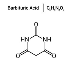 chemical structure of Barbituric acid (C4H4N2O3)