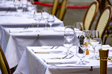 Table in an open air restaurant - travel photography