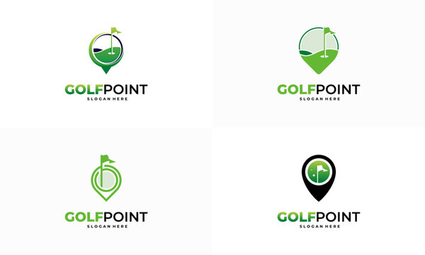Golf Sport Logo designs concept vector, Golf Point logo designs icon template
