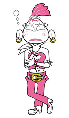 ロックでファンキーなお姉さん-考える