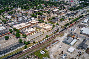 Fototapeta premium Aerial View of Carroll, Iowa during Summer