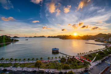 Cat Ba island, Hai Phong, Vietnam. Panorama from viewpoint