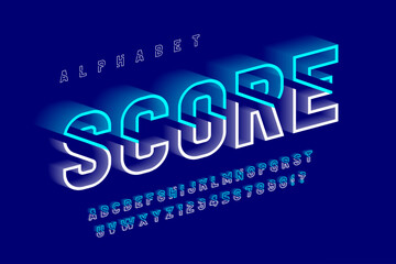 Obraz premium Futuristic design alphabet, abc, original characters set.