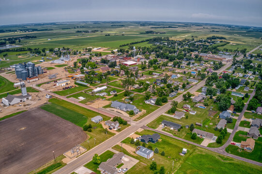 Aerial View Of Castlewood, South Dakota Which Is Home To Governor Kristi Noem