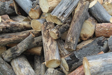 Stack of firewood full frame	