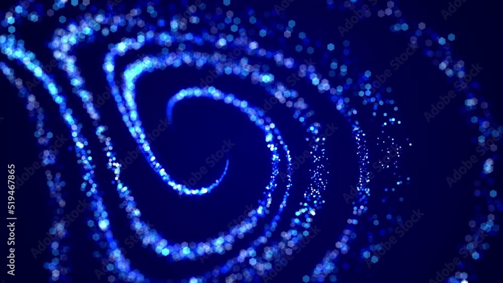 Poster sparkling blue particles trail - stars - glittering particle effect animation. award title seamless 