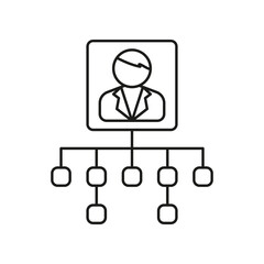 Businessman, Organization concept line icon. Simple element illustration. Businessman, Organization concept outline symbol design from business set. Can be used for web and mobile on white background