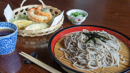 和食｜ざる蕎麦と天ぷらの盛合せ