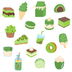Delicious matcha dessert collection