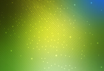 Light Green, Yellow vector Blurred bubbles on abstract background with colorful gradient.