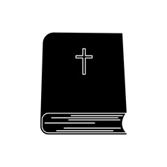 Obraz premium Black bible. book of Christians. Commandments of Jesus. Vector illustration. stock image. 