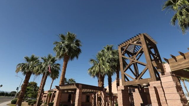 Sunny afternoon view of the public City Hall of Blythe, California, USA.