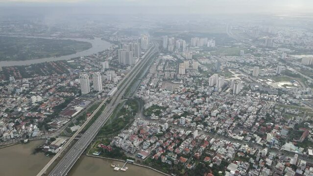 Landmark 81 Vietnam, Landmark TVGB 81, tallest building in vietnam, 4k - Full HD - HD - Vietnam from above - flycam in the sky of Vietnam