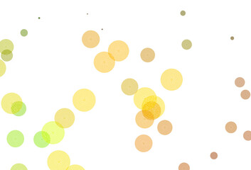 Light Green, Yellow vector background with bubbles.