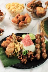 Red and White  Rice Called Nasi Tumpeng Same as Indonesian National Flag for Independence Day Celebration at 17 August. Tumpeng Merah Putih
