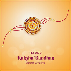 Happy Raksha Bandhan Indian festival, beautiful greeting card.