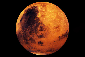 Planet Mars on a dark background. Elements of this image furnished by NASA