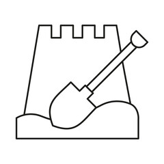 Sand castle, beach toy concept line icon. Simple element illustration. Sand castle, beach toy concept outline symbol design from summer set. Can be used for web and mobile on white background