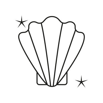 recommend clip art: Shell, seashell, 1 concept line icon. Simple element illustration. Shell, seashell, 1 concept outline symbol design from summer set. Can be used for web and mobile on white background