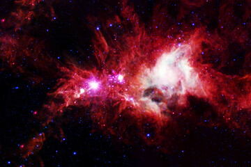 Fototapeta na wymiar Red galaxy in deep space. Elements of this image furnished by NASA
